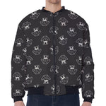 Karate Gi Pattern Print Zip Sleeve Bomber Jacket