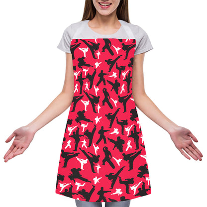 Karate Pattern Print Adjustable Apron