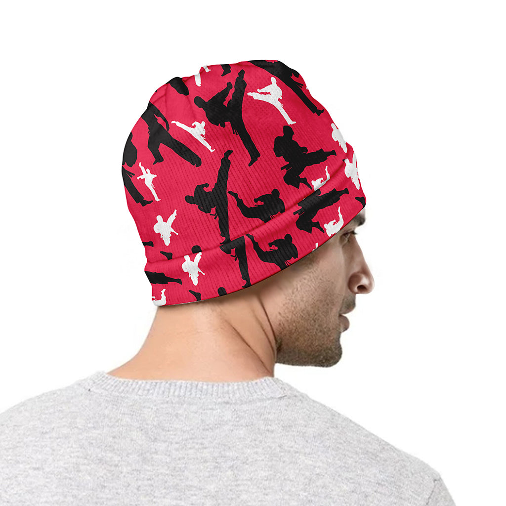 Karate Pattern Print Beanie