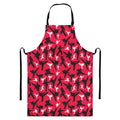 Karate Pattern Print Bib Apron With Pocket