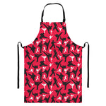 Karate Pattern Print Bib Apron With Pocket