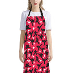 Karate Pattern Print Bib Apron With Pocket