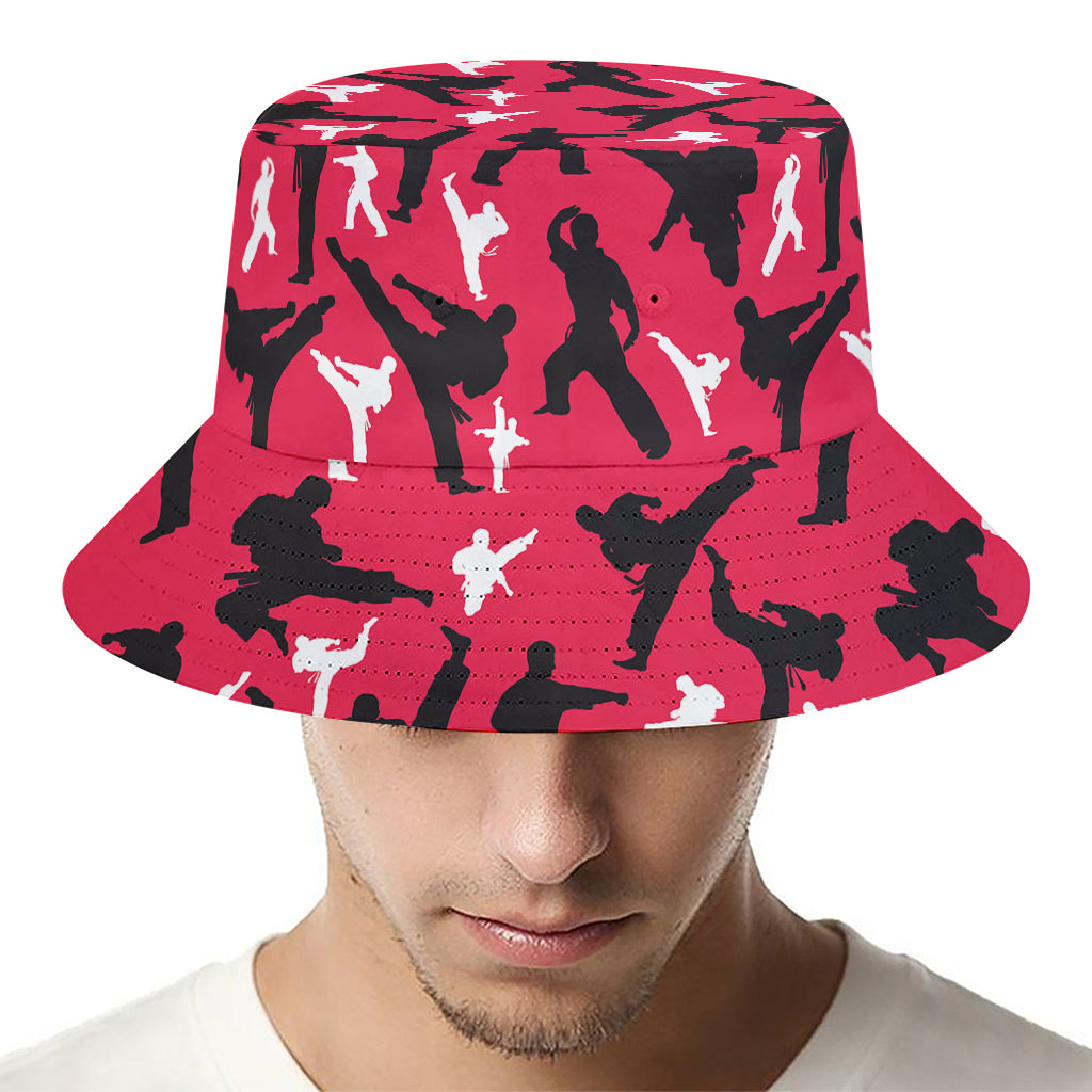 Karate Pattern Print Bucket Hat
