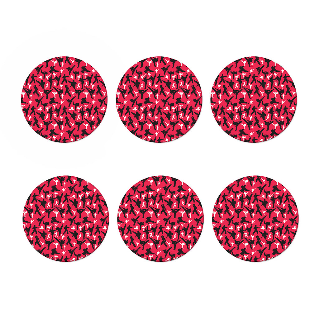 Karate Pattern Print Coaster Set