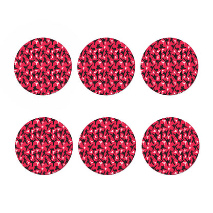 Karate Pattern Print Coaster Set