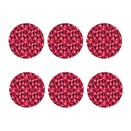 Karate Pattern Print Coaster Set