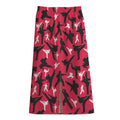 Karate Pattern Print Cotton Front Slit Maxi Skirt