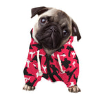 Karate Pattern Print Dog Zip Up Hoodie