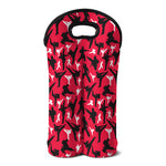 Karate Pattern Print Double Neoprene Wine Tote