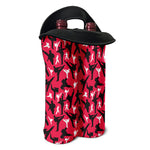 Karate Pattern Print Double Neoprene Wine Tote