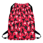 Karate Pattern Print Drawstring Backpack
