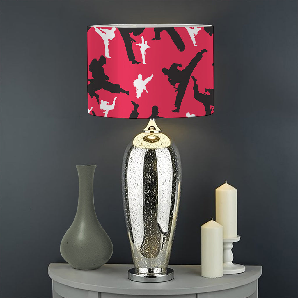 Karate Pattern Print Drum Lamp Shade