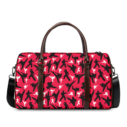 Karate Pattern Print Duffle Bag
