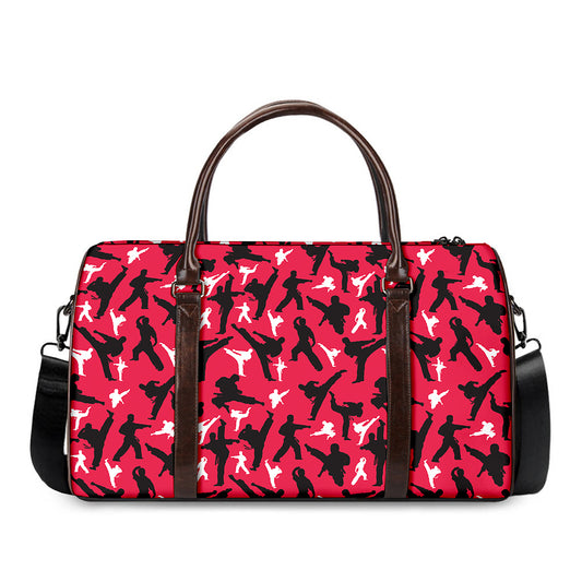 Karate Pattern Print Duffle Bag