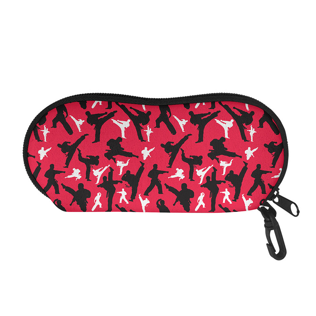 Karate Pattern Print Glasses Case