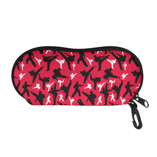 Karate Pattern Print Glasses Case