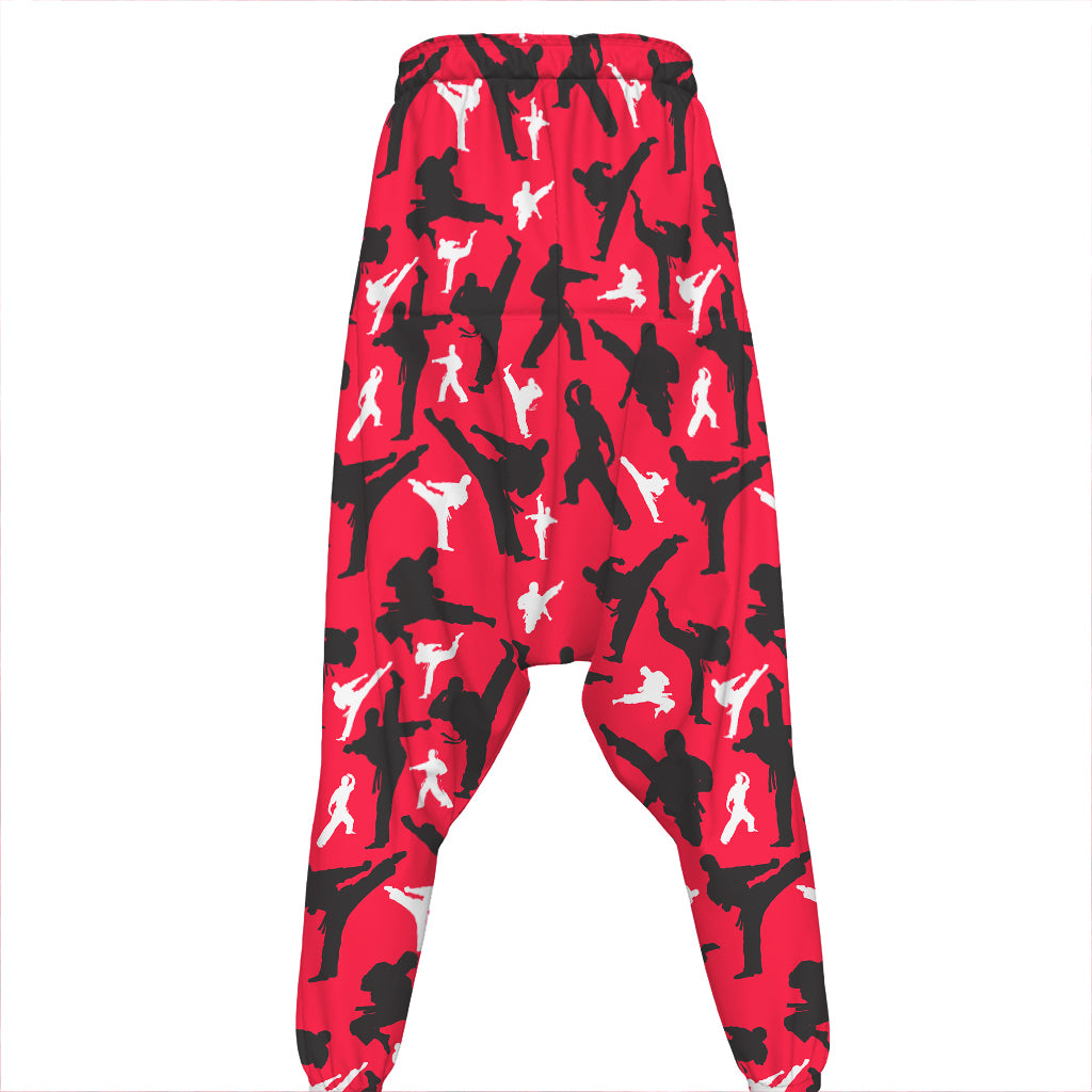 Karate Pattern Print Hammer Pants