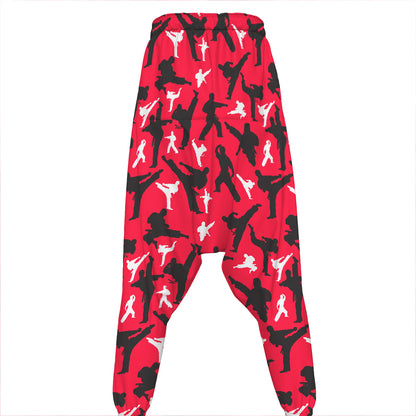 Karate Pattern Print Hammer Pants