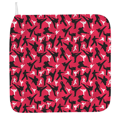 Karate Pattern Print Hand Towel