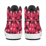 Karate Pattern Print High Top Leather Sneakers