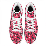 Karate Pattern Print High Top Leather Sneakers