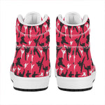 Karate Pattern Print High Top Leather Sneakers
