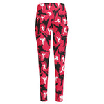 Karate Pattern Print High-Waisted Pocket Leggings