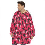 Karate Pattern Print Hoodie Blanket
