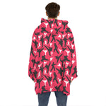 Karate Pattern Print Hoodie Blanket
