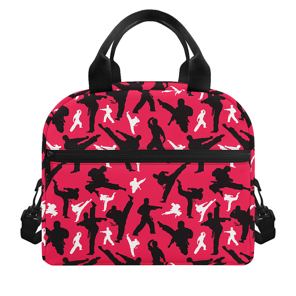 Karate Pattern Print Insulated Lunch Bag