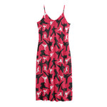 Karate Pattern Print Jersey Midi Cami Dress