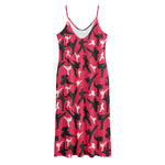 Karate Pattern Print Jersey Midi Cami Dress