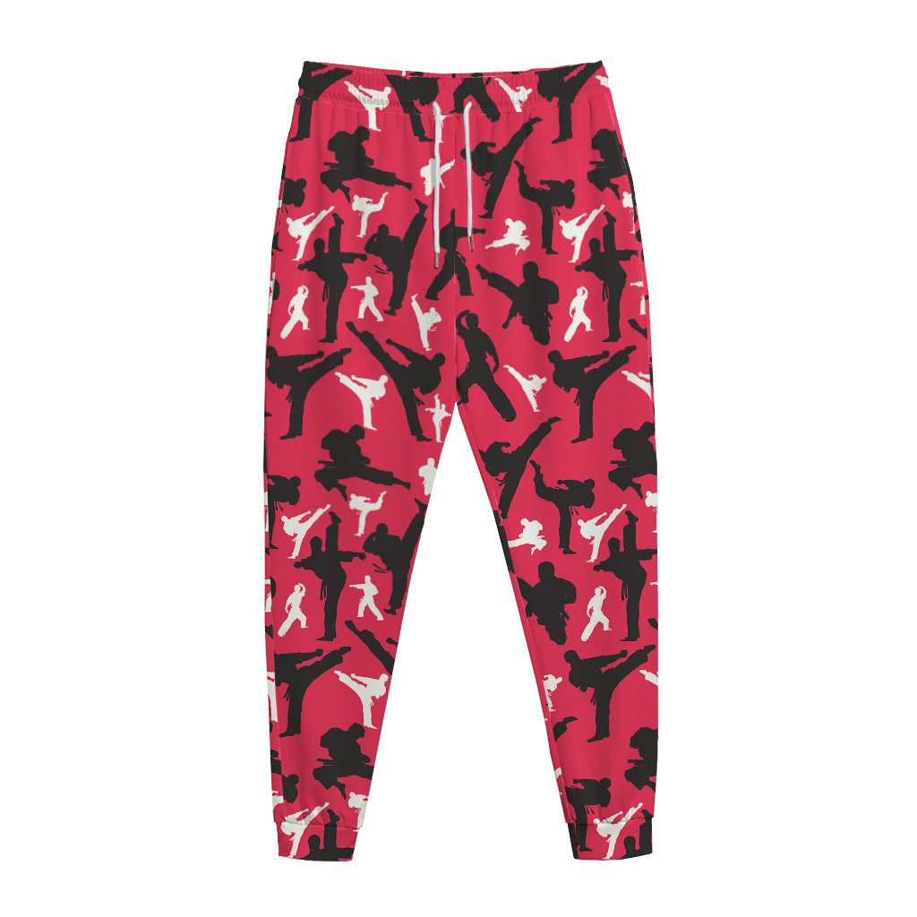 Karate Pattern Print Jogger Pants