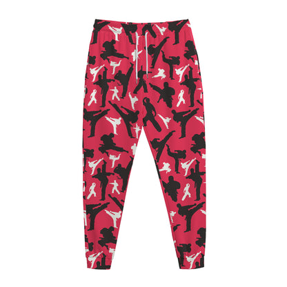 Karate Pattern Print Jogger Pants