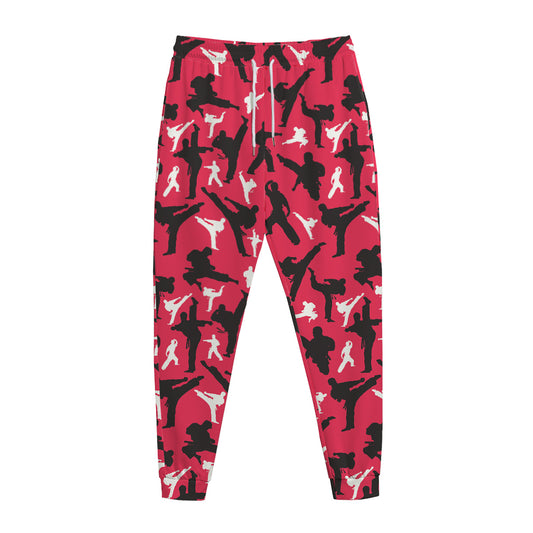 Karate Pattern Print Jogger Pants