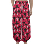 Karate Pattern Print Lantern Pants