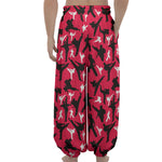 Karate Pattern Print Lantern Pants