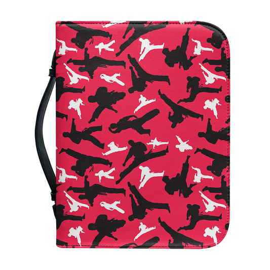 Karate Pattern Print Leather Bible Cover