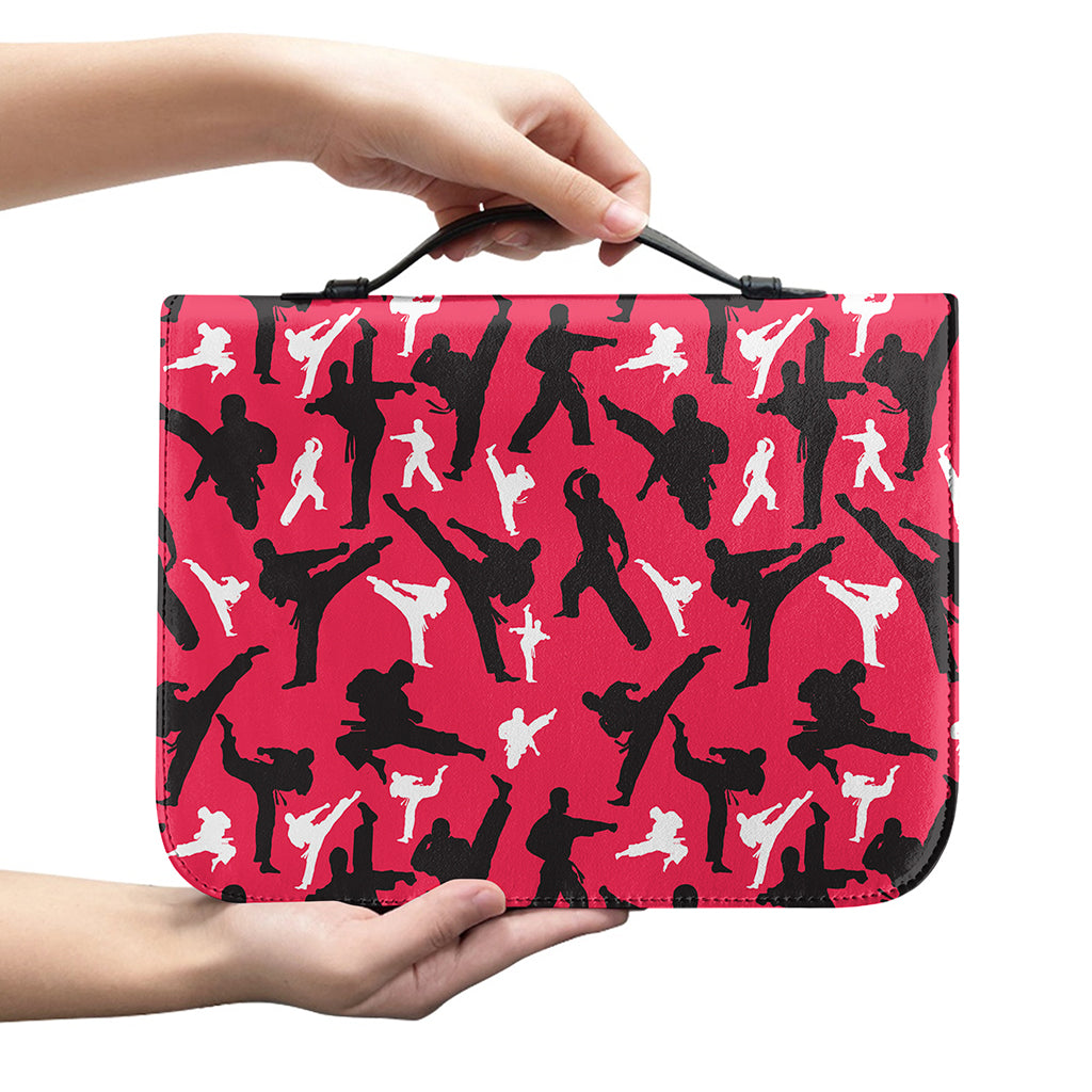 Karate Pattern Print Leather Bible Cover
