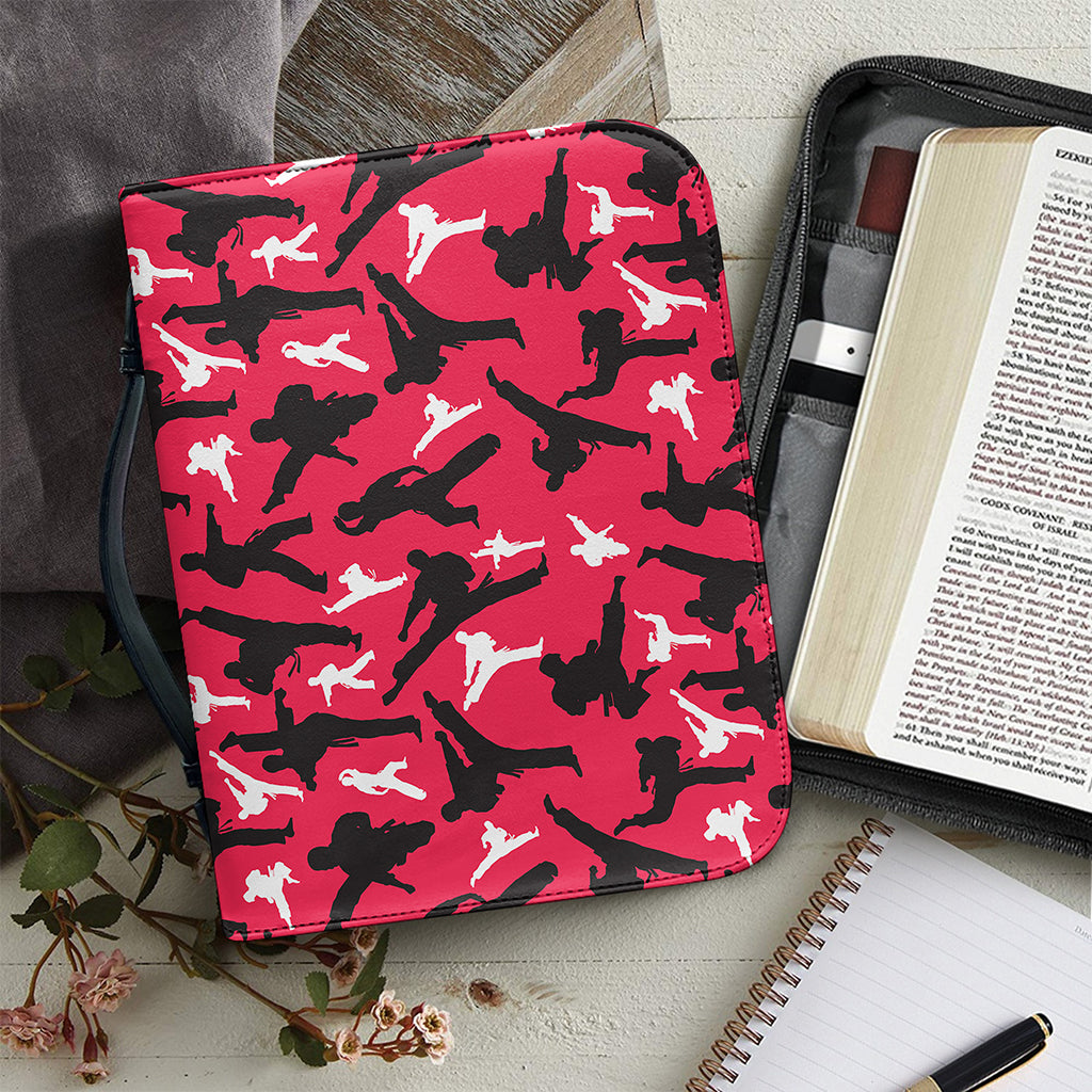 Karate Pattern Print Leather Bible Cover