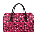 Karate Pattern Print Leather Duffel Bag