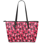 Karate Pattern Print Leather Tote Bag