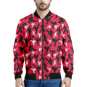 Karate Pattern Print Men's Bomber Jacket