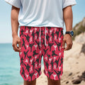 Karate Pattern Print Men's Cargo Shorts