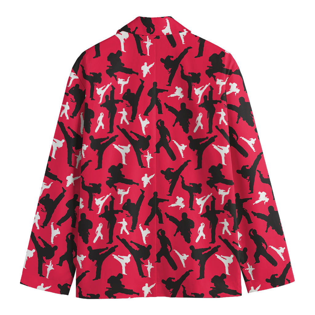Karate Pattern Print Men's Cotton Blazer