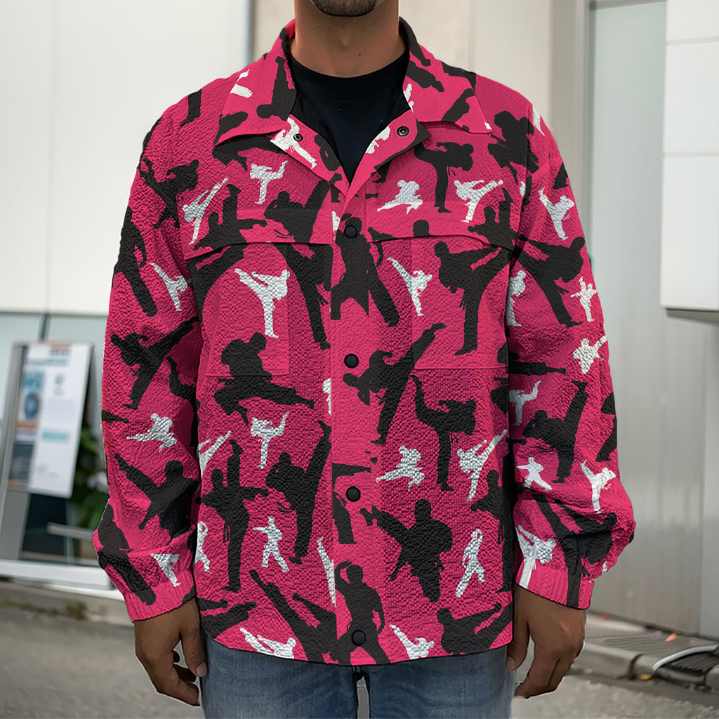 Karate Pattern Print Men's Shirt Jacket