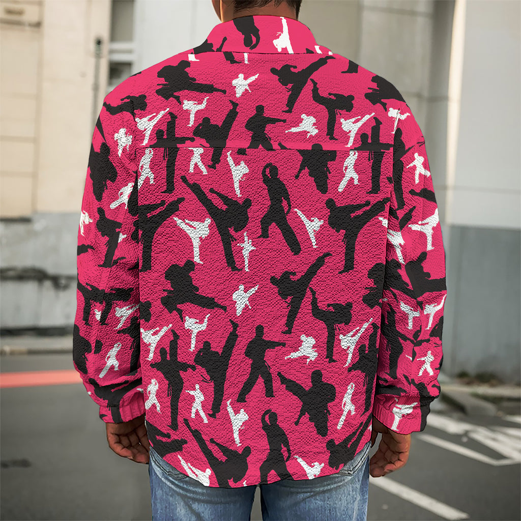 Karate Pattern Print Men's Shirt Jacket