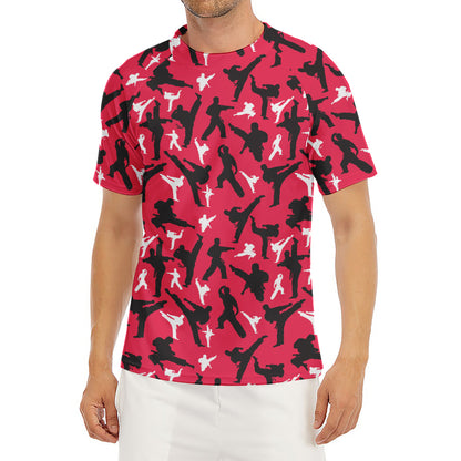 Karate Pattern Print Men's Short Sleeve Rash Guard