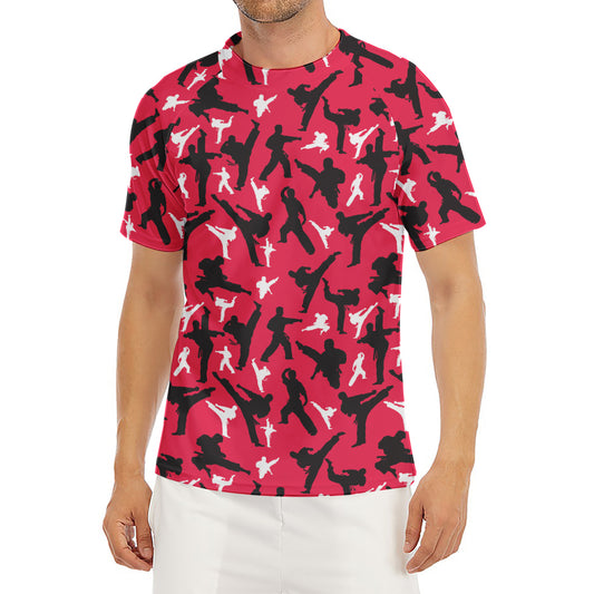 Karate Pattern Print Men's Short Sleeve Rash Guard
