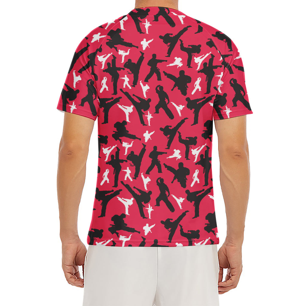 Karate Pattern Print Men's Short Sleeve Rash Guard